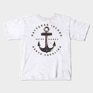 Cape Hatteras, NC Summertime Vacationing Big Anchor Kids T-Shirt